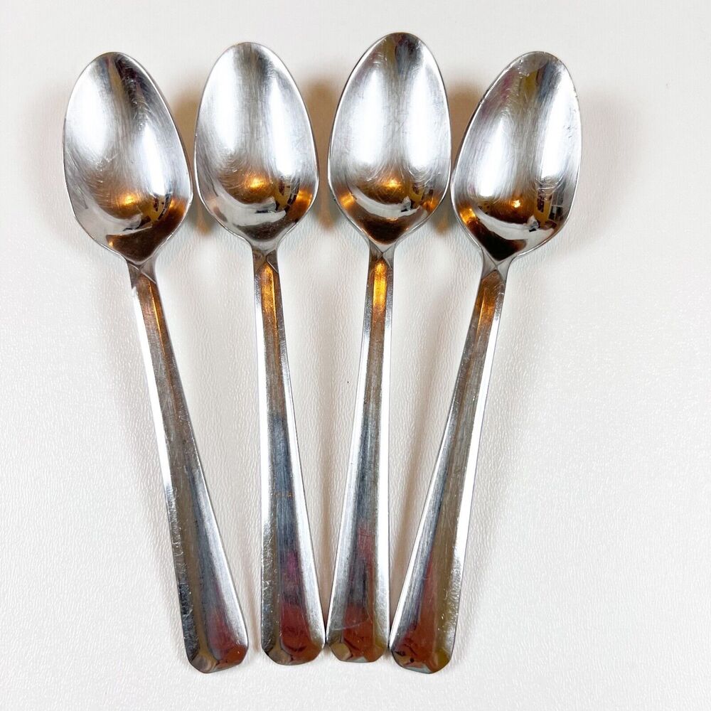 Set 4 Oneida Chroma-Mandolina Stainless 18/10 Glossy Teaspoon 6.25 inches